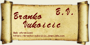 Branko Vukoičić vizit kartica